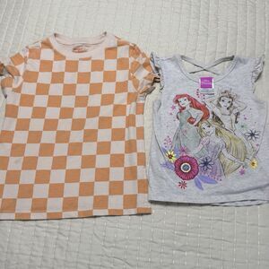 Cat & Jack(XS 4/5) & Disney Princess (4) Set Of 2 Shirts